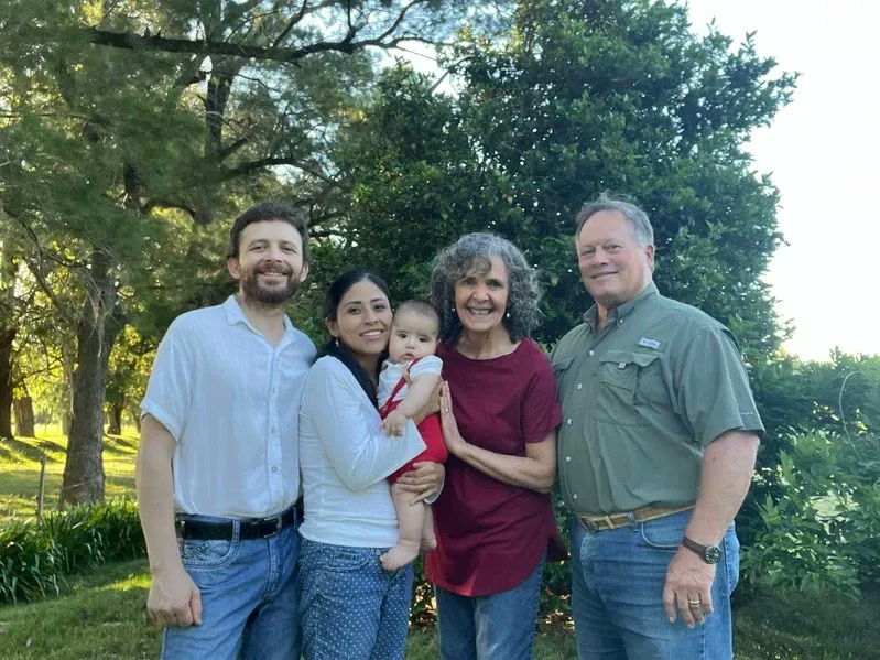 The family together in Uruguay today